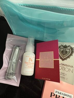 Turquoise Ulta Vinyl Cosmetic Pouch with Beauty Sample Kit